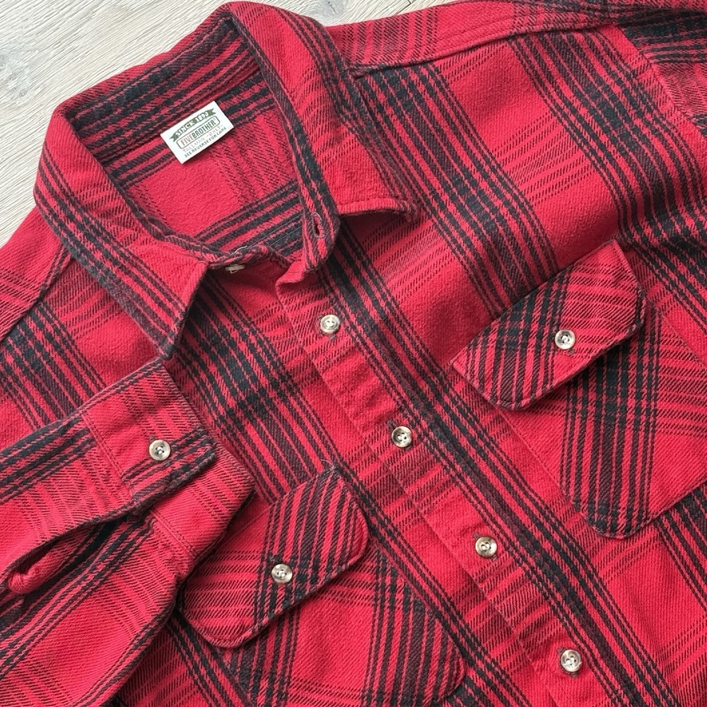 Five Brothers Flannel Mens 2XL TALL Red‎ & Black Plaid Shirt